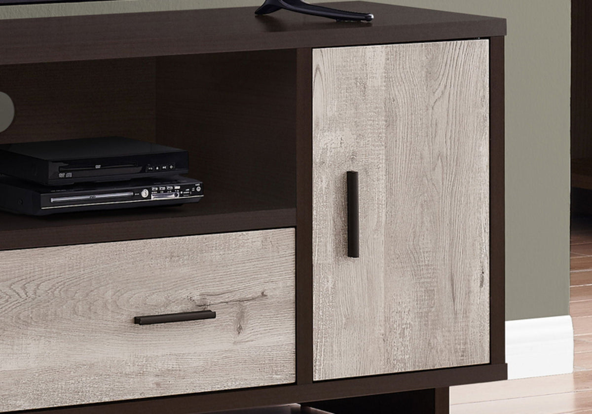 Contemporary TV Stand Console with Storage and Wire Management - Pearl Silver, photo 4 of 4