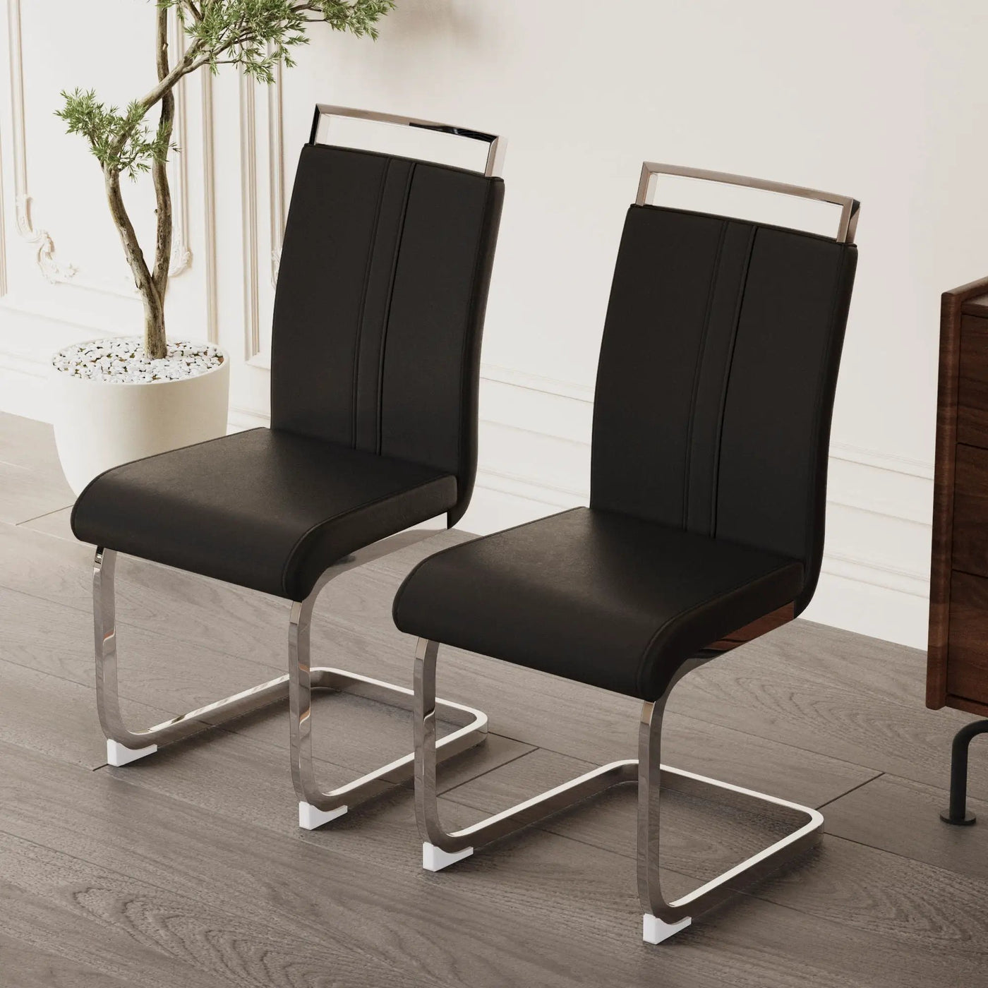 Modern Dining Chairs With Padded Seat, High Back by HouseOfZazla