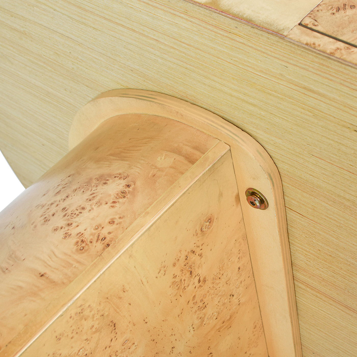 Oval Computer Desk with Single Drawer - Burl Wood Veneer, Light or Dark Brown, photo 10 of 19