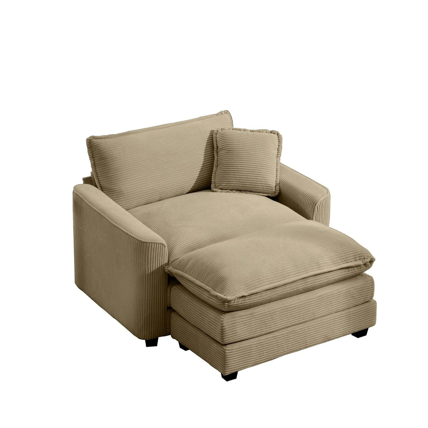 Classic Modern Comfortable Single Chair Deep Seat Sofa With Footstool by HouseOfZazla
