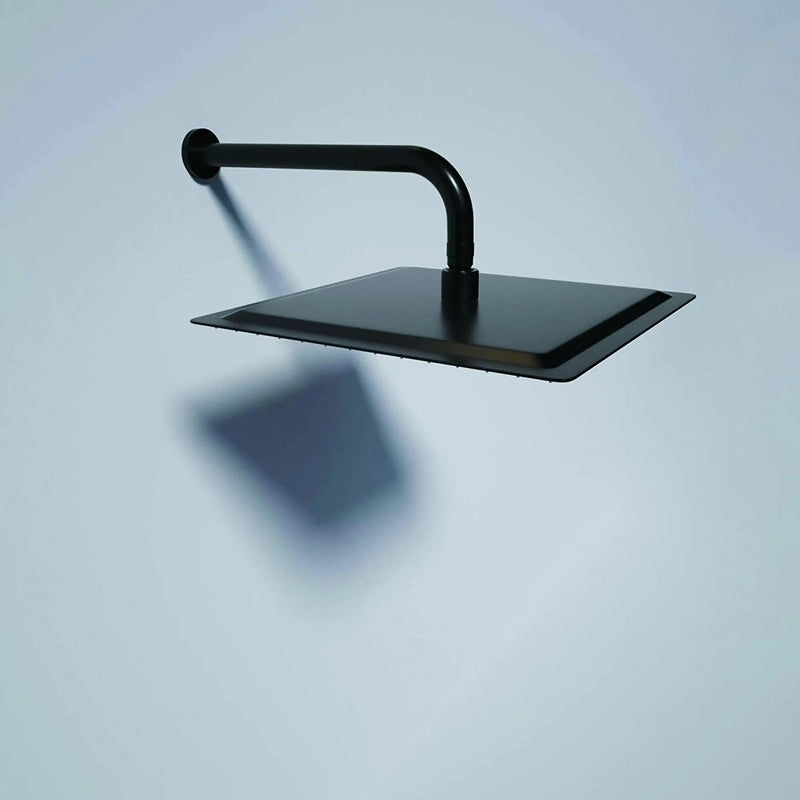 16" Shower Arm With Flange, Stainless Steel, Rust Resistant Design - Matte Black by HouseOfZazla