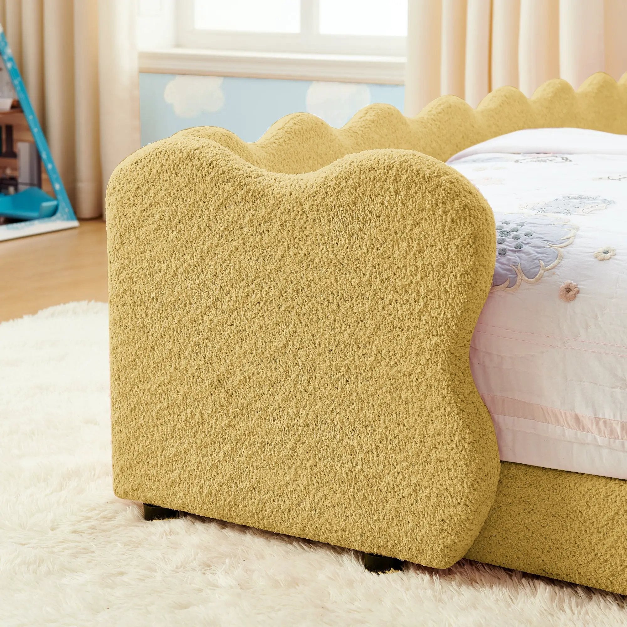 Twin Size Dinosaur-Shaped Kids Bed with Safety Guardrails by HouseOfZazla