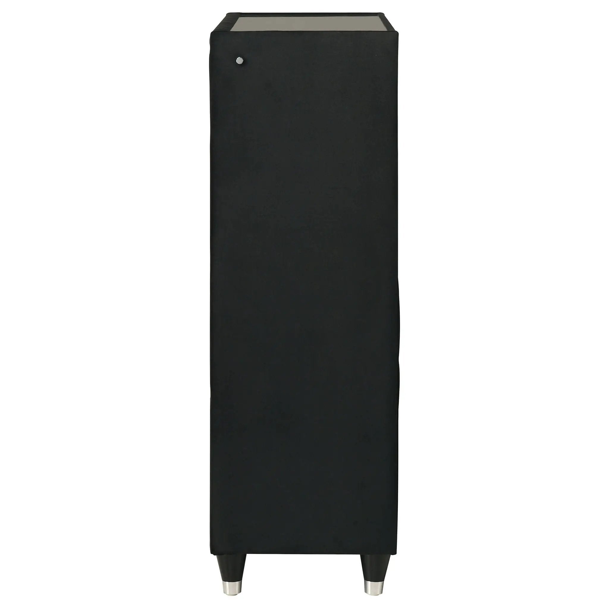 Ravenne 5-drawer Velvet Upholstered LED Chest of Drawers Black by Unique Piece Furniture