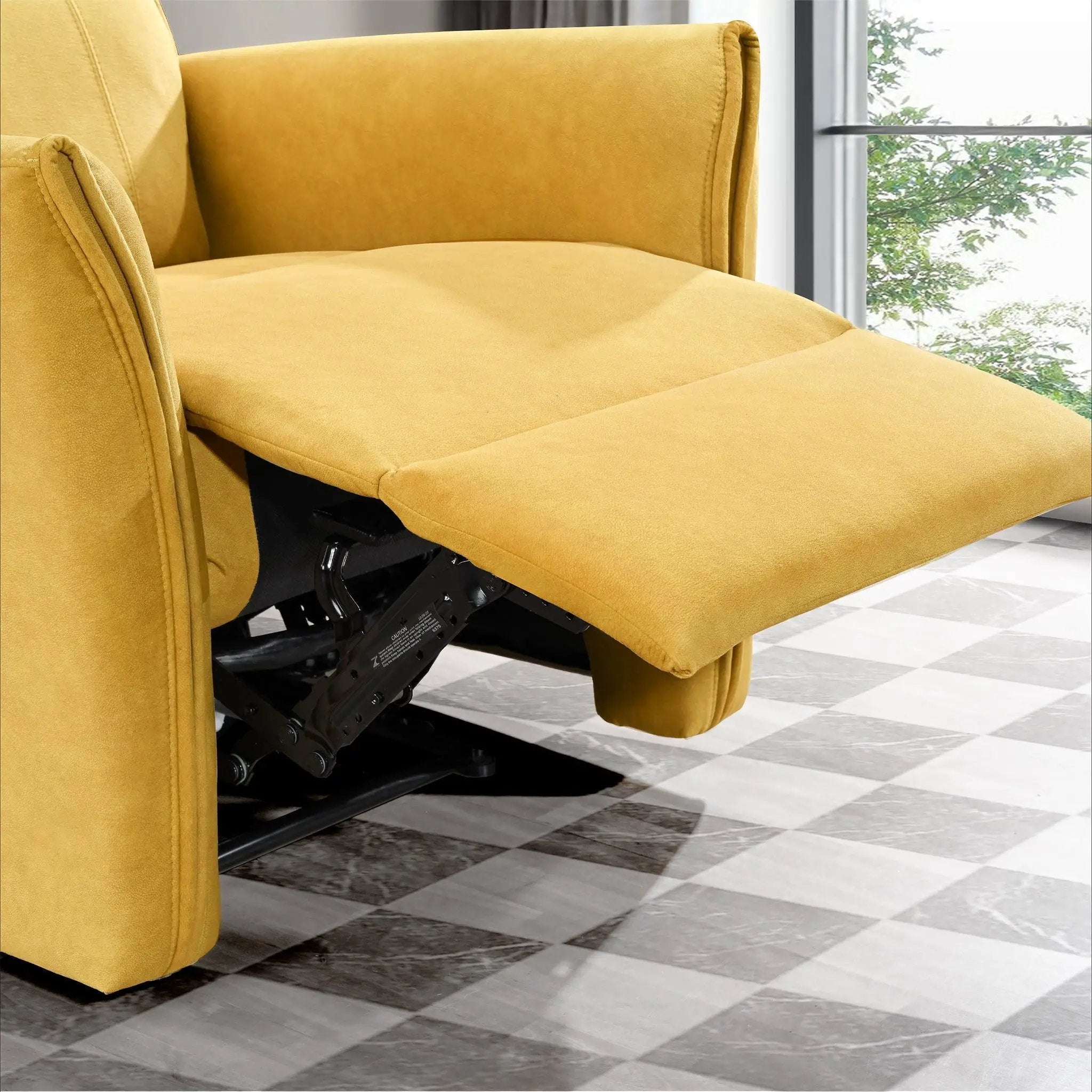 Suede Recliner Chair - Dark Yellow by HouseOfZazla
