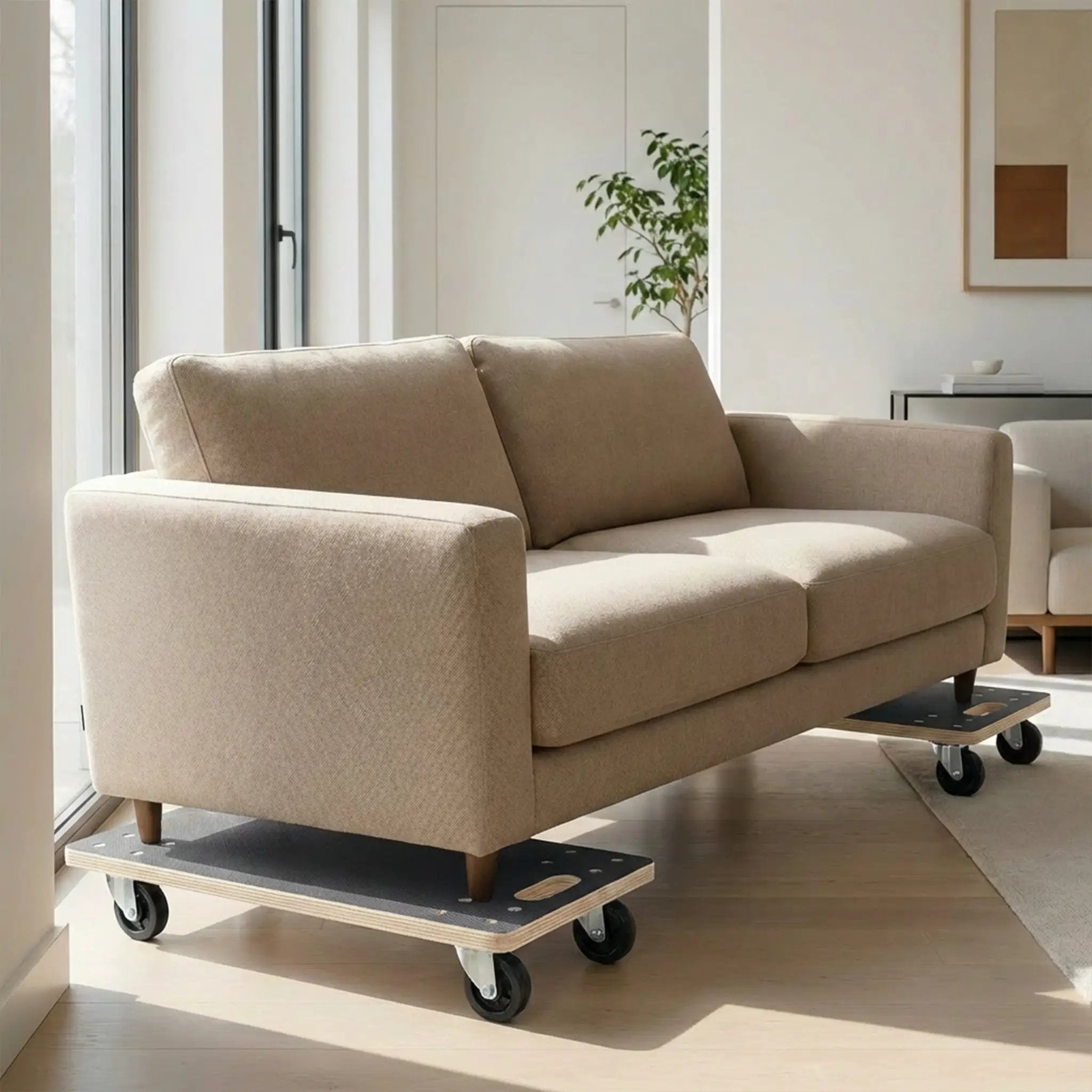 Furniture Moving Wooden Dolly with 4 PP Wheels - 2 Pack by HouseOfZazla