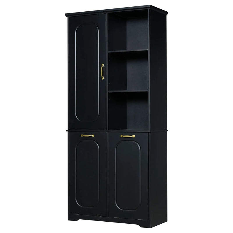 Freestanding Tall Storage Cabinet With 2 Tilt-Out Hampers by HouseOfZazla