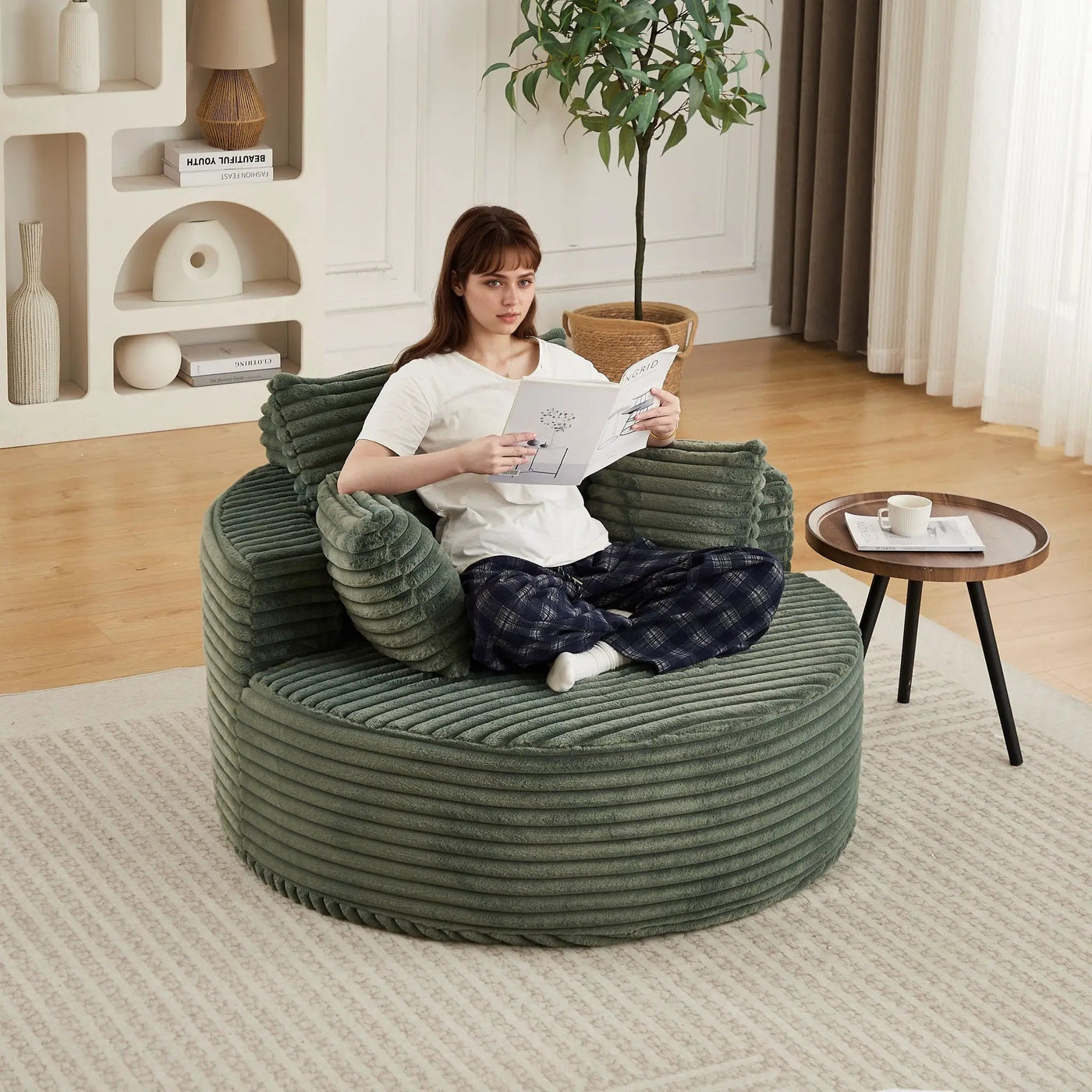 Modern Single Sofa With Backrest Pillow For Living Room by HouseOfZazla