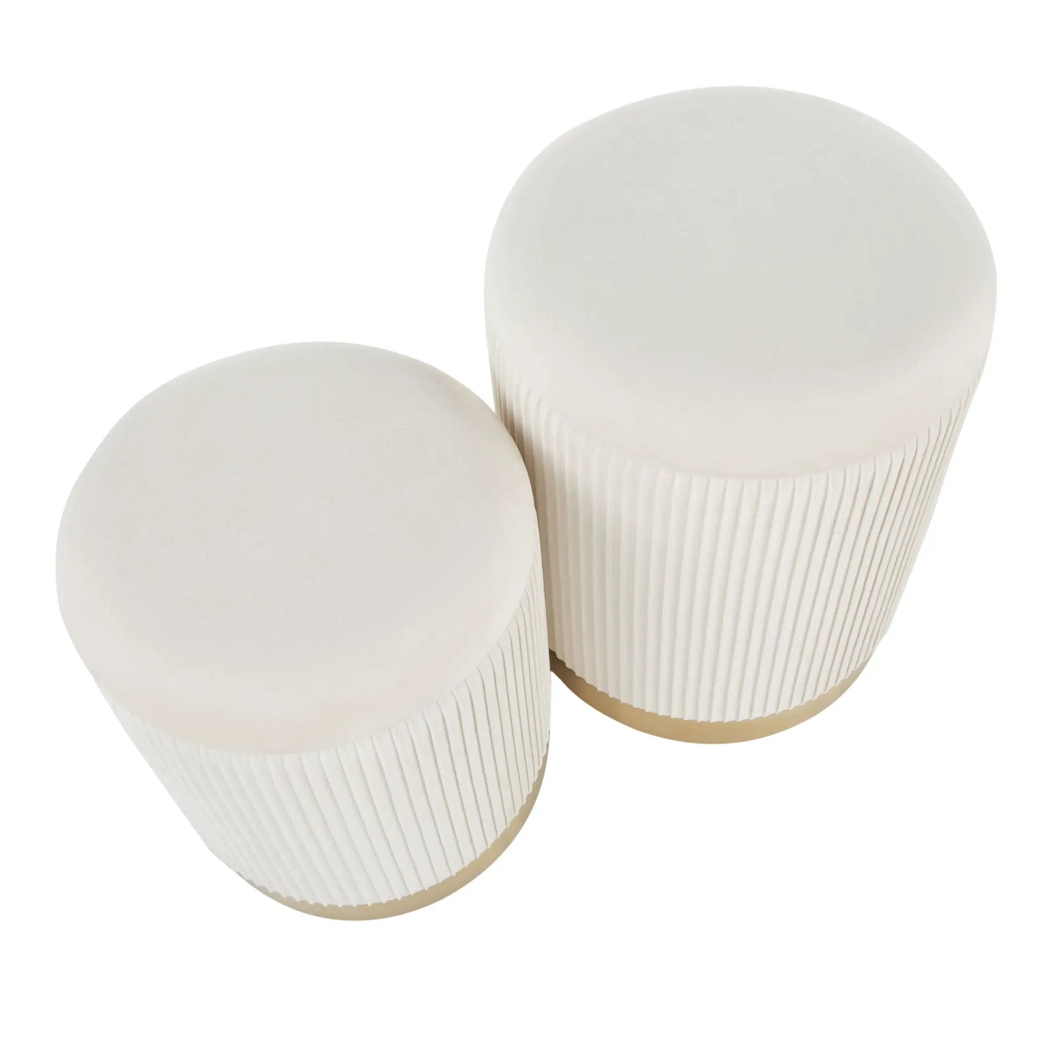 Marla - Contemporary Nesting Pleated Ottoman Set by Unique Piece Furniture