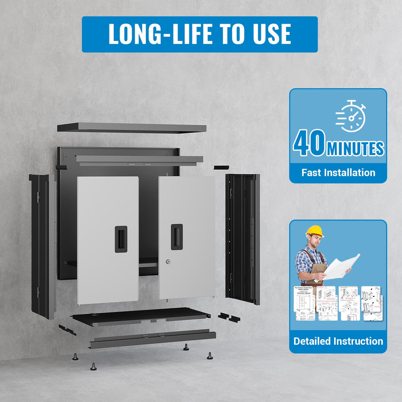Metal Tool Garage Storage Cabinet with 2 Doors and Lock by HouseOfZazla