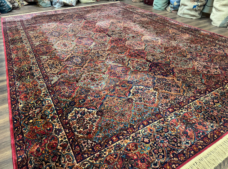 12x16 Karastan Multicolor Panel Kirman Rug #717, Rare Palace Size Wool Original 700 Series by Jewel Rugs
