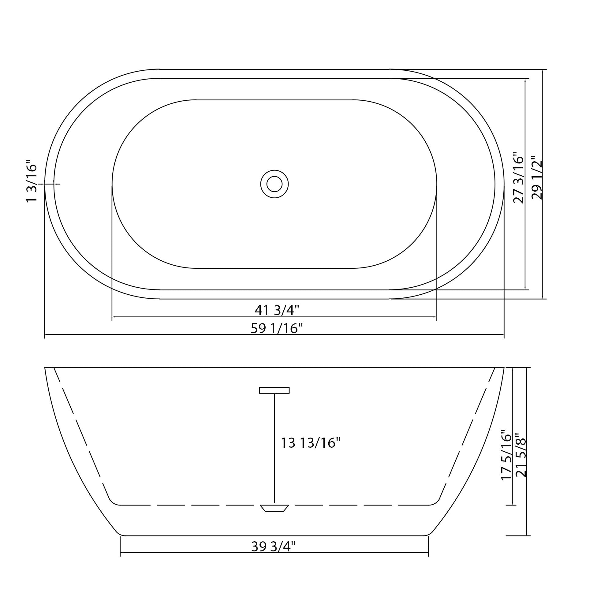 Elegant Oval Freestanding Bathtub, Overflow & Pop Up Drain by HouseOfZazla