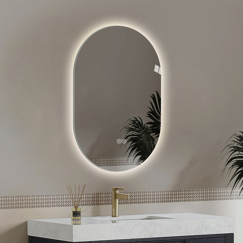 Smart LED Wall Mounted Mirror with Touch Screen and Adjustable Lighting - Pearl Silver, photo 9 of 18