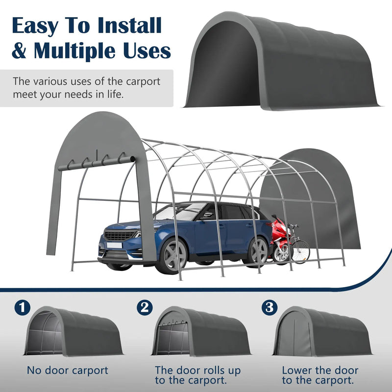 Heavy-Duty 12x20 FT Carport Canopy by HouseOfZazla
