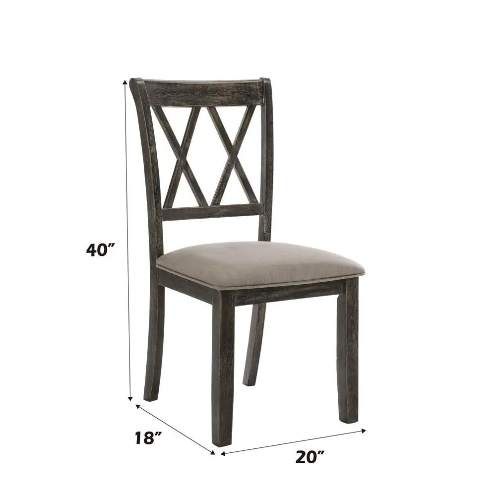 Claudia II - Side Chair (Set of 2) - Beige Fabric & Weathered Gray by Unique Piece Furniture