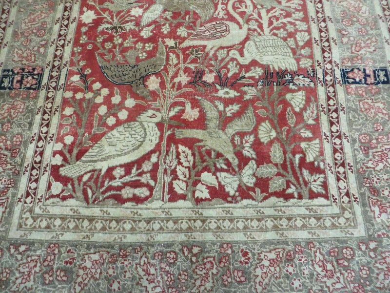 4' X 6' Antique Handmade Turkish Tree Of Life Oriental Wool Rug Birds Red by Jewel Rugs