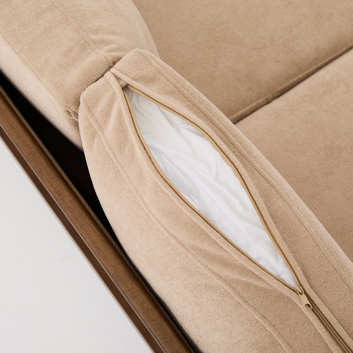 Mid-Century Modern Velvet Fabric Sofa, photo 8 of 10