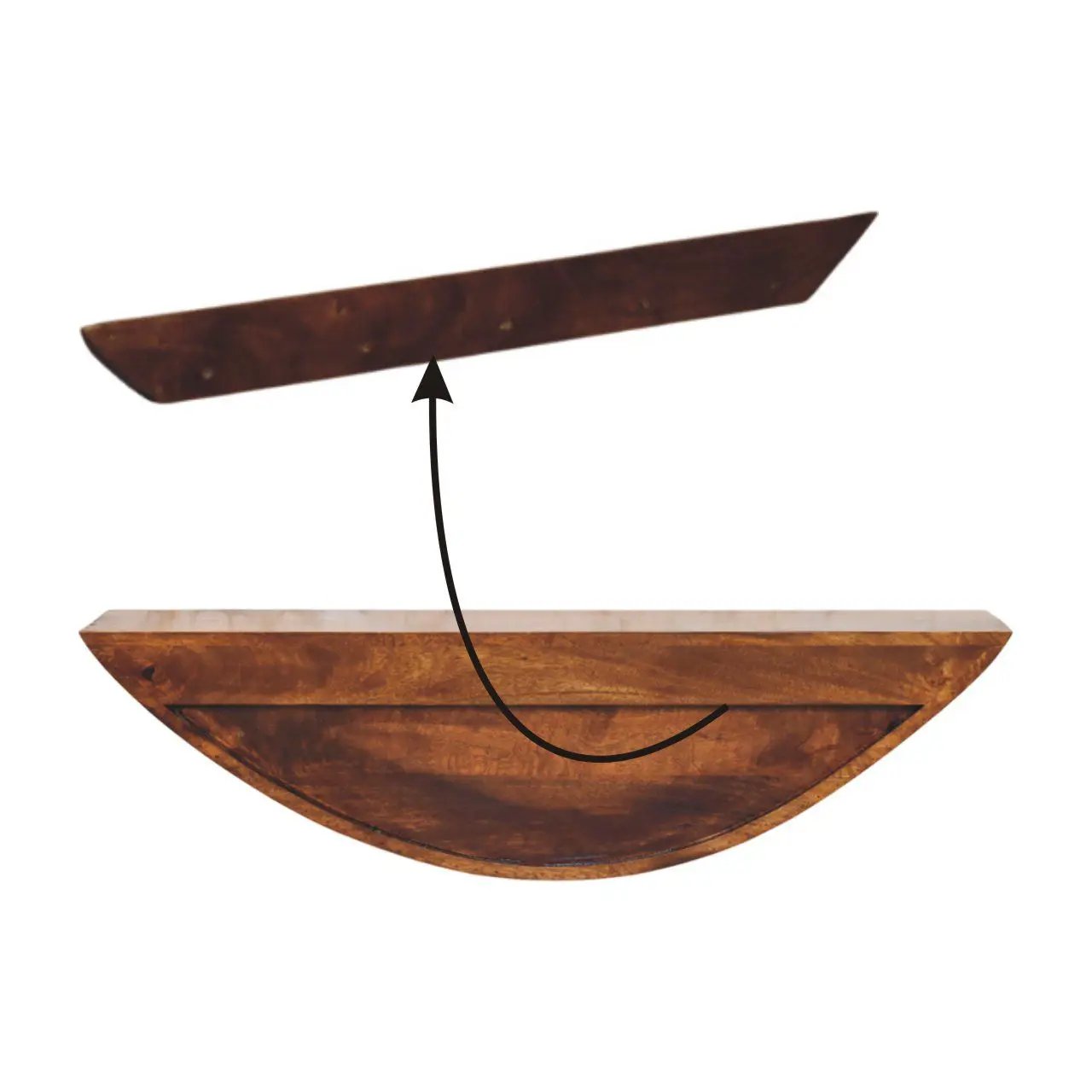 Crescent - Floating Wall Shelf - Brown by HouseOfZazla