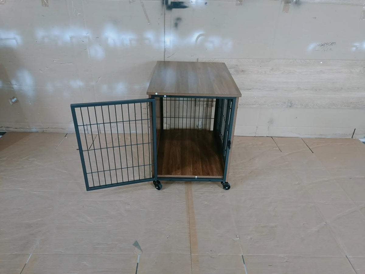 27.2" Dog Crate Furniture with Wheels for Small Dogs by HouseOfZazla