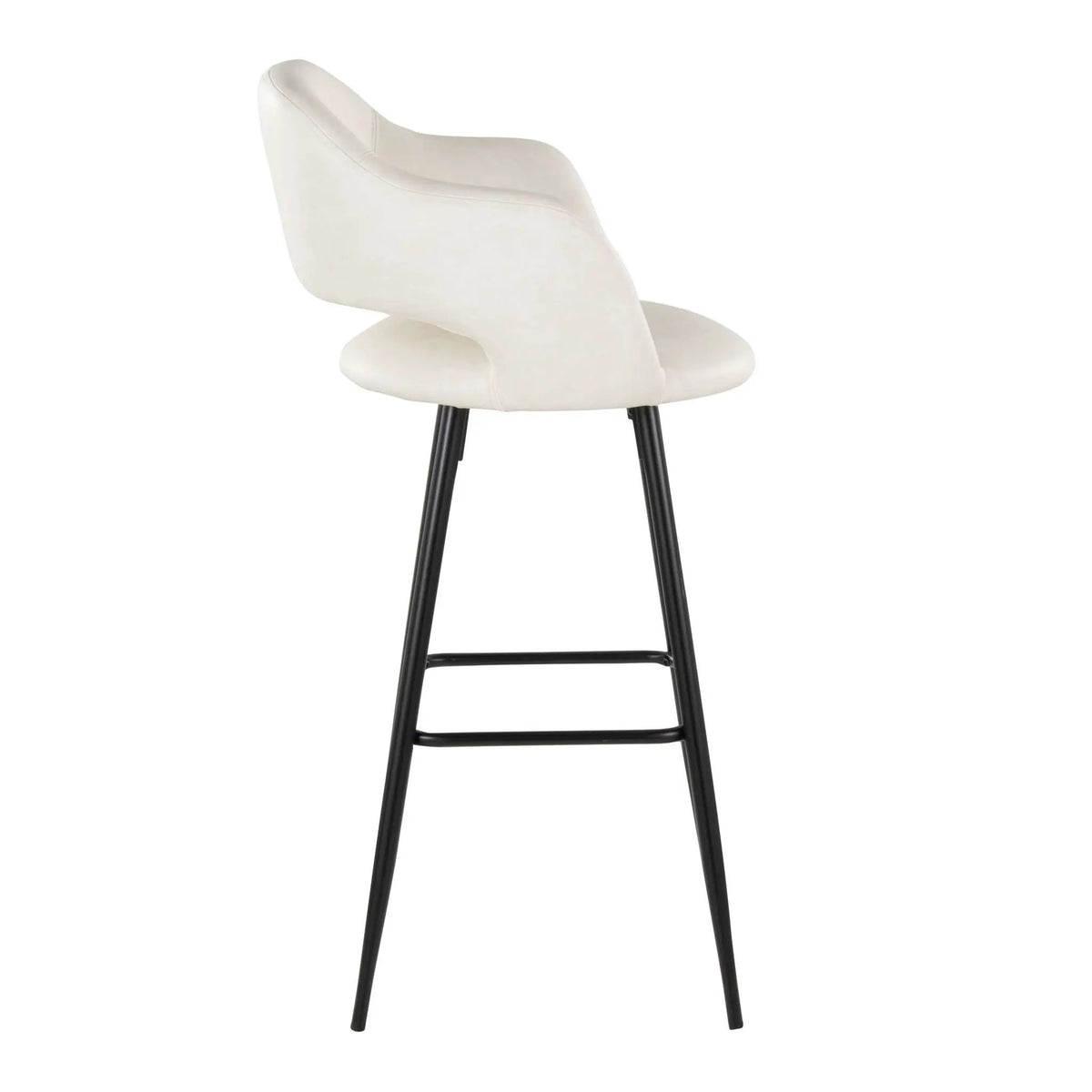 Margarite - Contemporary Fixed Height BarStool With Square Footrest (Set of 2) by HouseOfZazla