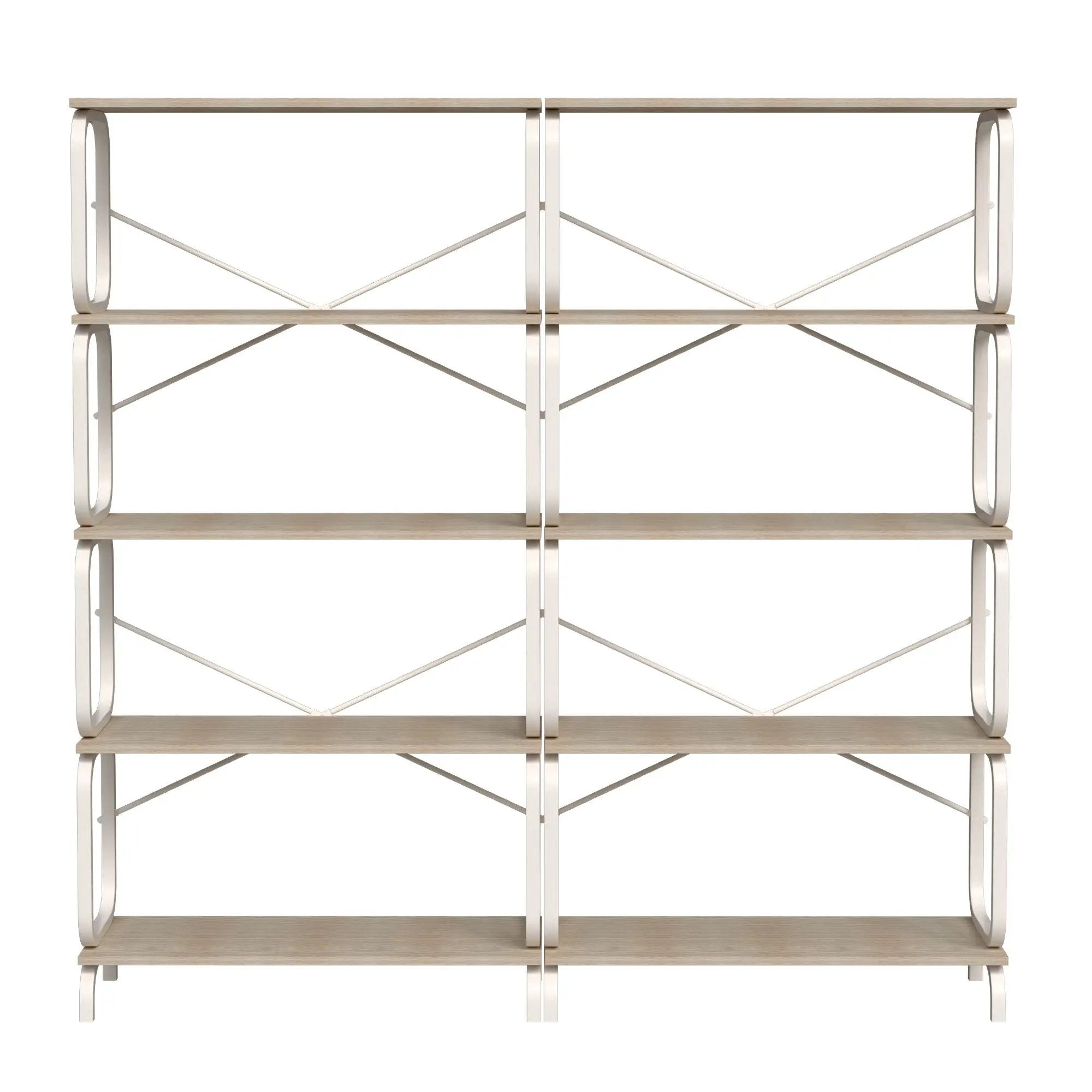 5 Tier Industrial Bookshelf, Tall Bookcase With Open Design, Vintage Storage Organizer by HouseOfZazla