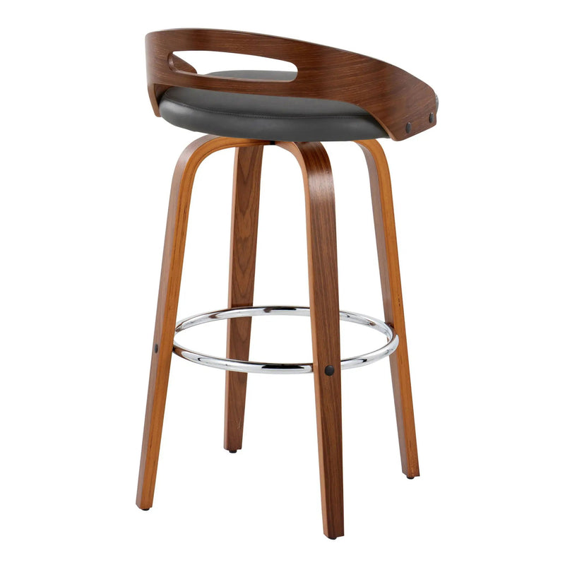 Cassis - Contemporary Fixed Height Barstool With Swivel With Round Footrest (Set of 2) by HouseOfZazla