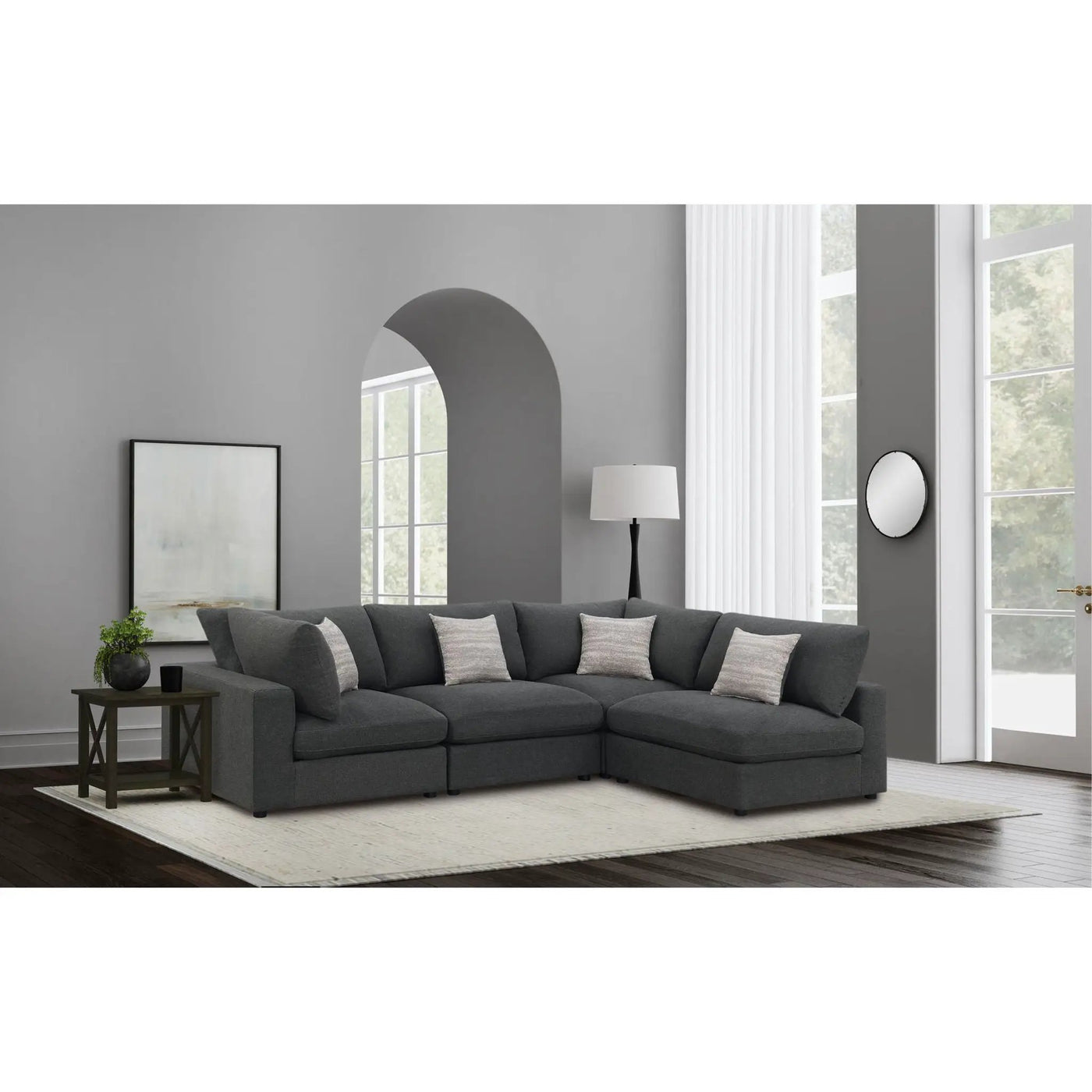 Rhette - Upholstered Sectional With Reversible Cushions by HouseOfZazla