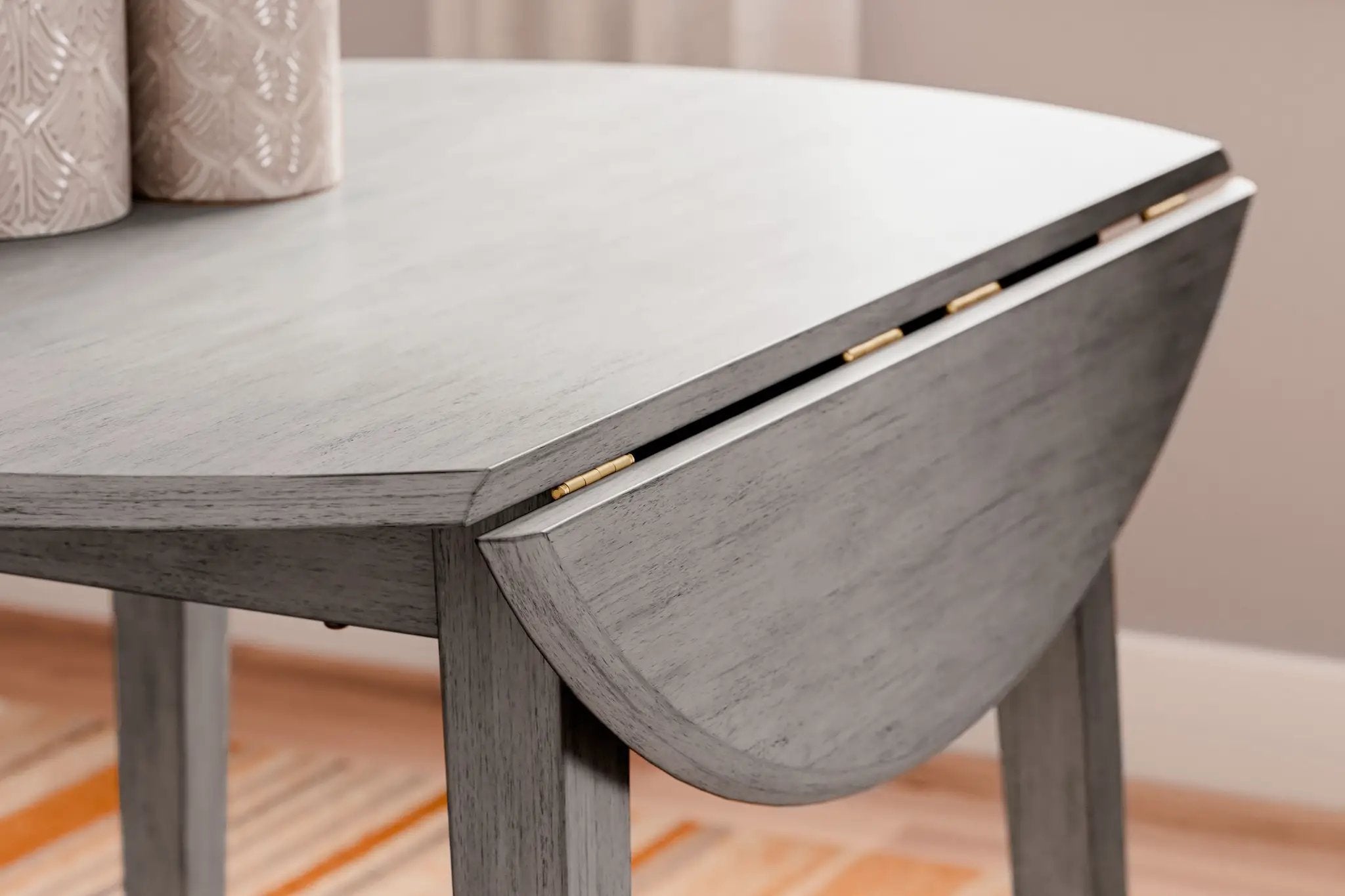 Shullden - Round Drm Drop Leaf Table - Gray by Unique Piece Furniture