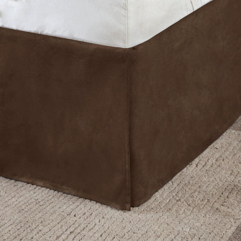 7 Piece Faux Suede Comforter Set Brown Queen by HouseOfZazla