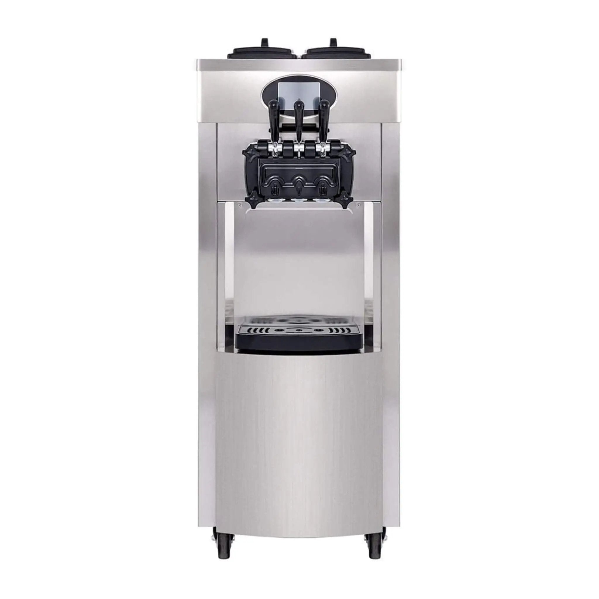 53-Inch Freestanding 3-Flavors Commercial Soft Serve Yogurt Ice Cream Machine Maker With Auto Clean (SAK74031) by SAKSBY WHOLESALE