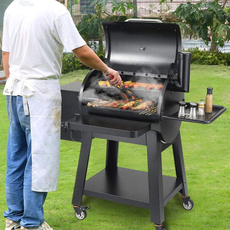 53-Inch Heavy-Duty Portable Wood Pellet BBQ Grill With Cart (SAK93641) by SAKSBY WHOLESALE