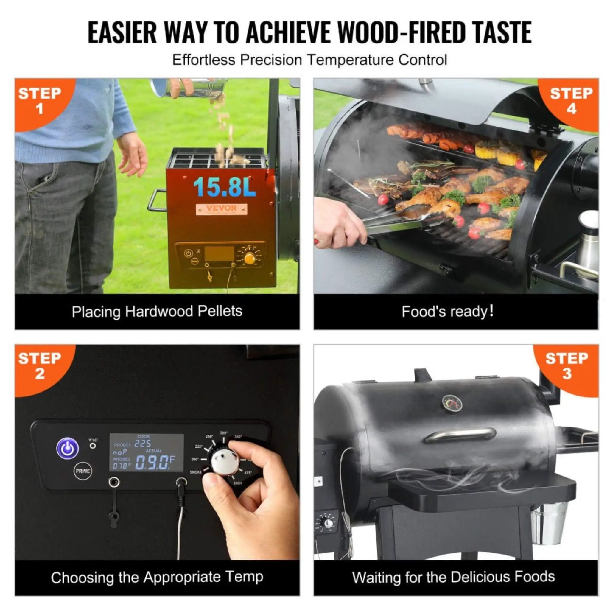 53-Inch Heavy-Duty Portable Wood Pellet BBQ Grill With Cart (SAK93641) by SAKSBY WHOLESALE