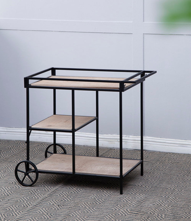 Shelf With Wheel - Black / Brown by HouseOfZazla