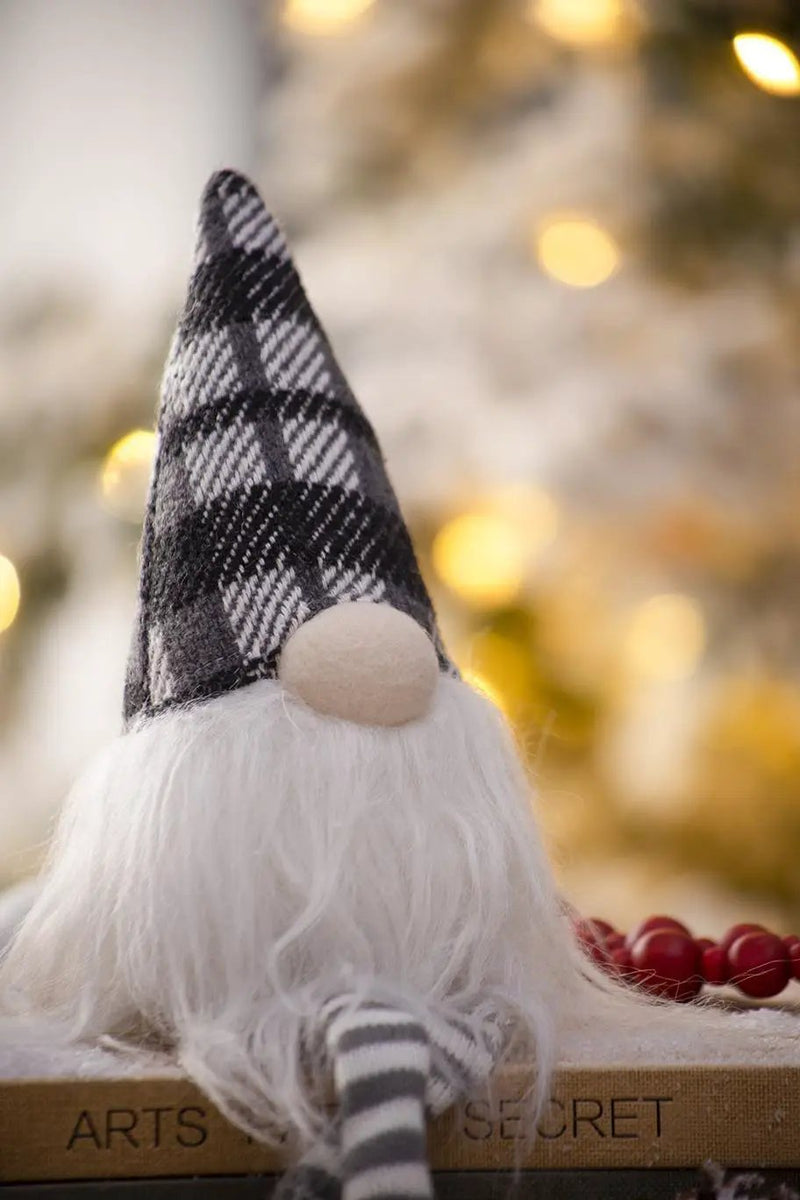 3 Pieces Sitting Gnome, Christmas Table Home Ornaments For Holiday Party Gifts - White / Gray by HouseOfZazla