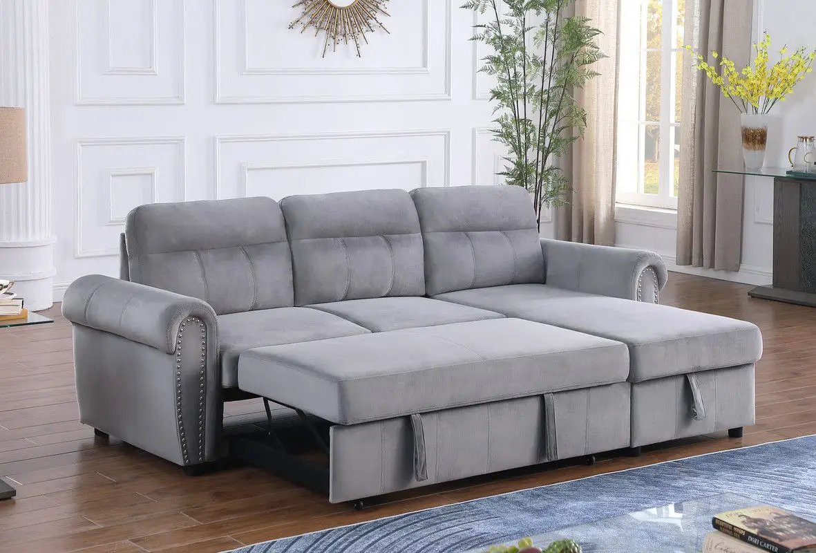 Ashton - Reversible Sleeper Sectional Sofa Chaise by Unique Piece Furniture