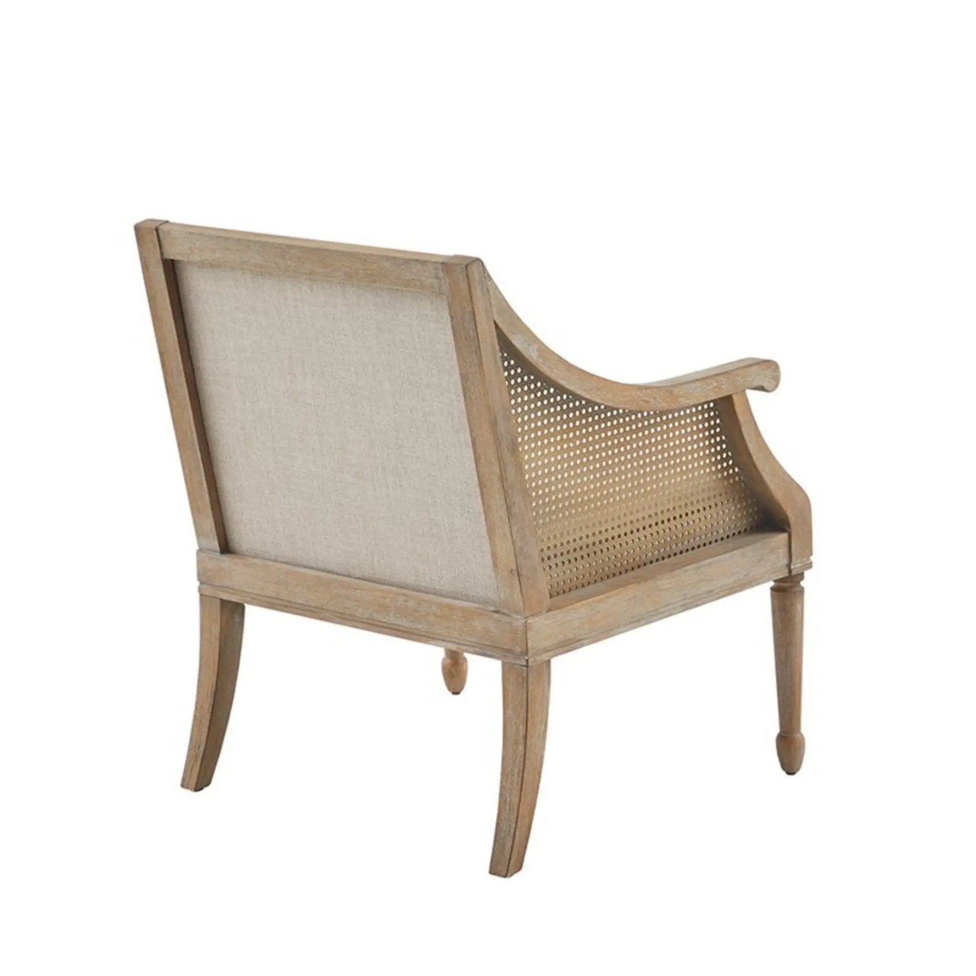 Transitional Cane Accent Armchair And Back Cushion - Natural by HouseOfZazla