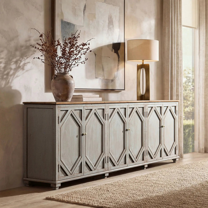 Colette - 6 Door Cabinet Sideboard - Brown by HouseOfZazla
