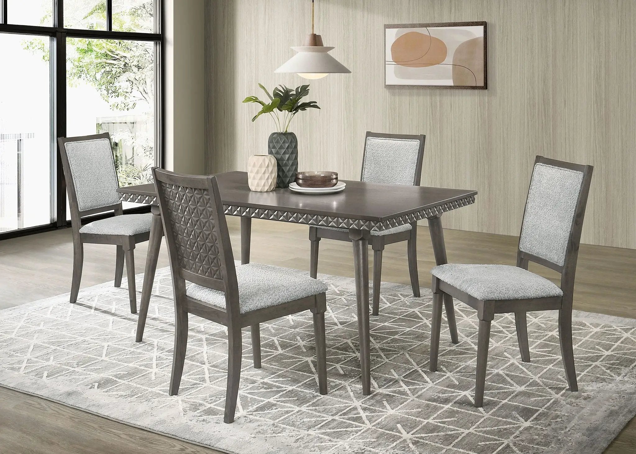 Onslow 5-piece 59-inch Rectangular Dining Set Dark Brown by Unique Piece Furniture