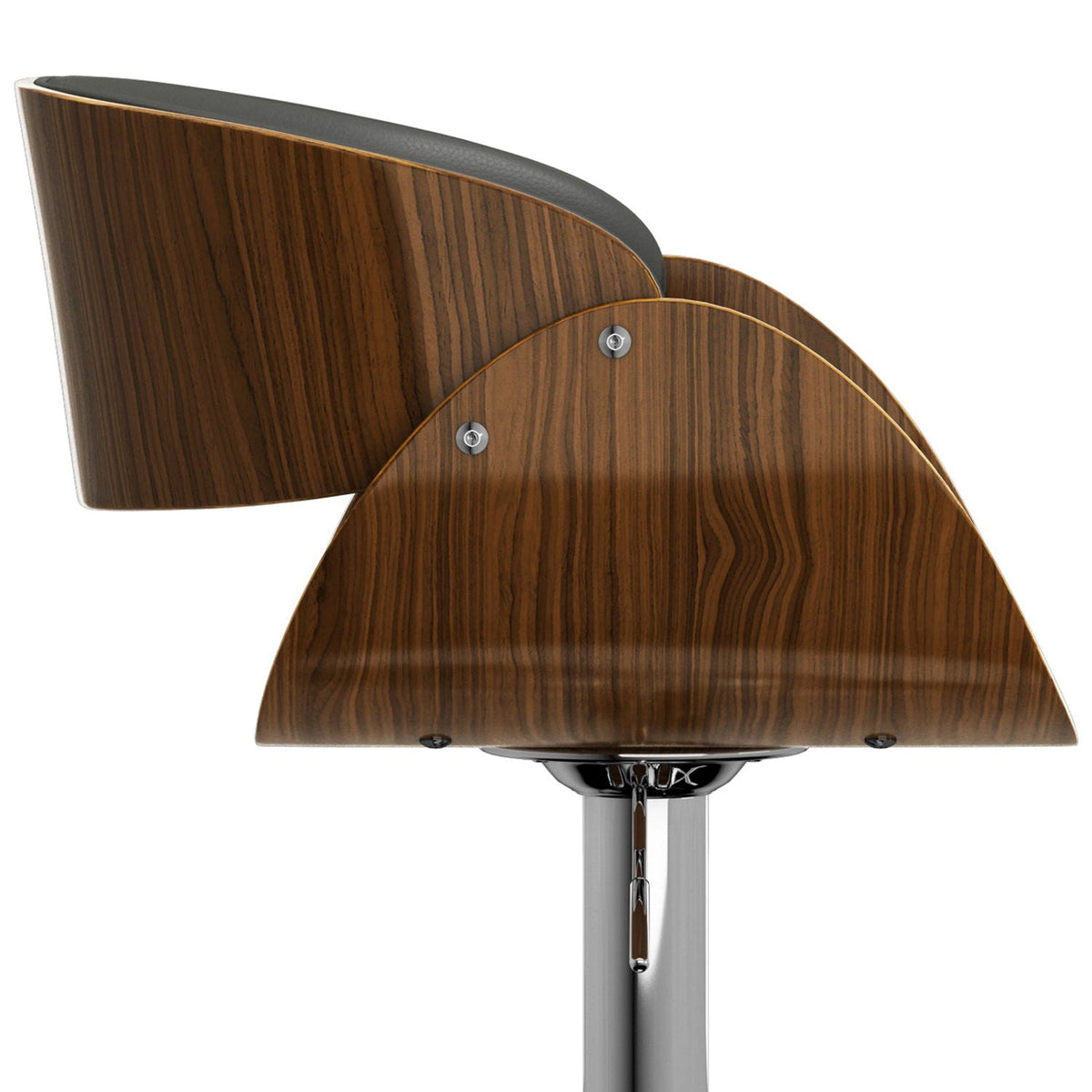Mid Century Modern Adjustable Swivel Bar Stool with Bentwood Frame - Black, Light Blue, Dark Gray, White, photo 14 of 36