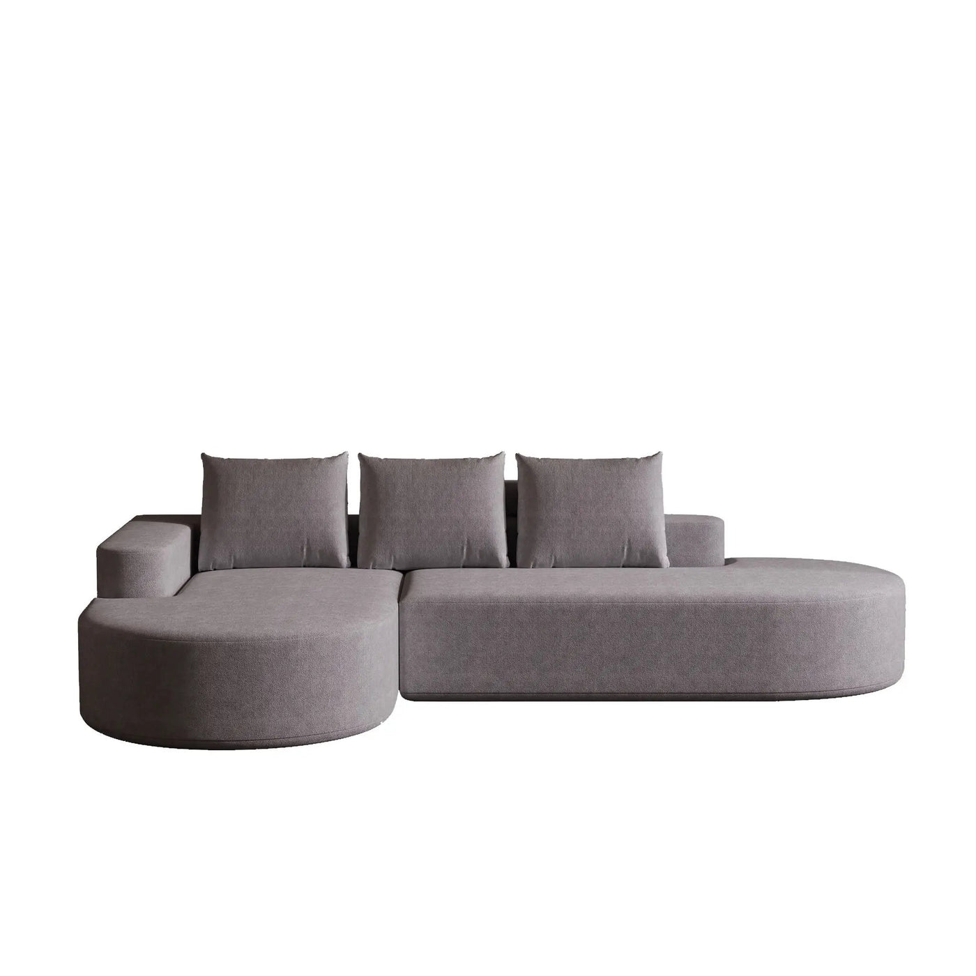 Modern Curved Sofa, L-Shaped Modular Sectional Set With 3 Pillows by HouseOfZazla