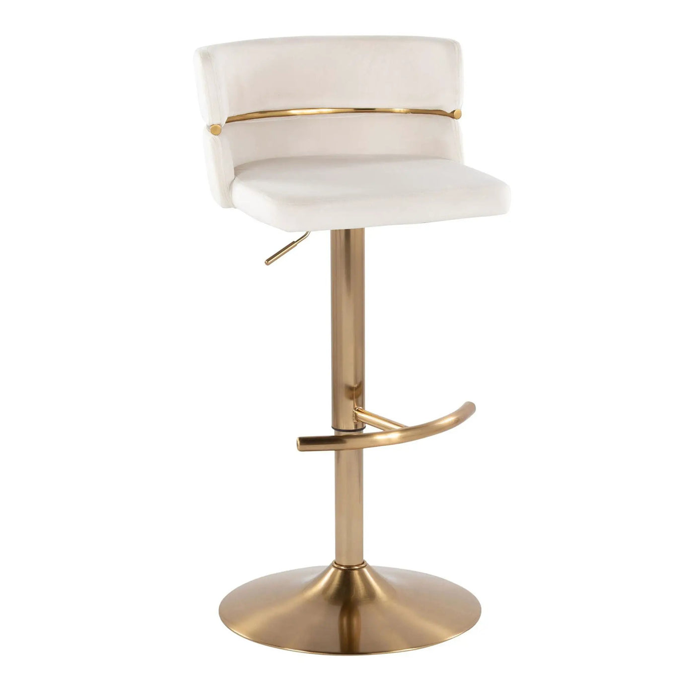 Cinch - Glam / Art Deco Adjustable Barstool With Swivel With Rounded T Footrest (Set of 2) by HouseOfZazla