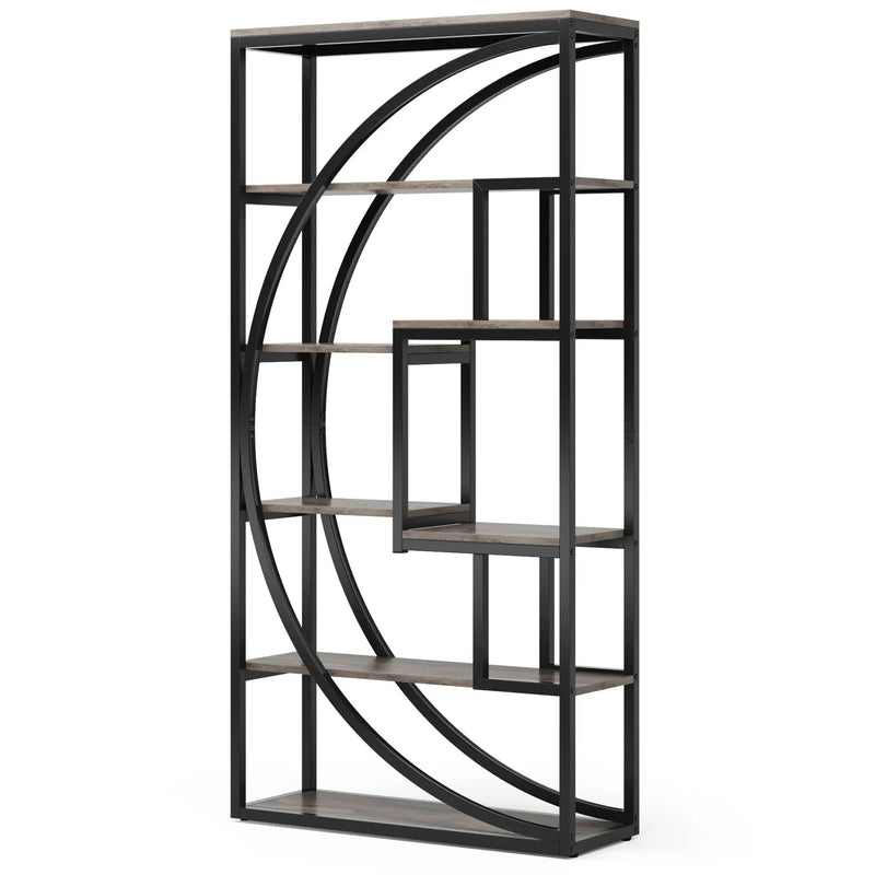 5 Tier Etagere Bookshelf With 8 Open Shelves Organizer For Living Room by HouseOfZazla