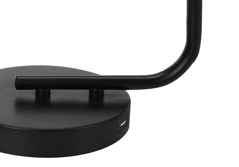 Lighting, Table Lamp, USB Port Included, Glass Shade, Modern - Black by HouseOfZazla