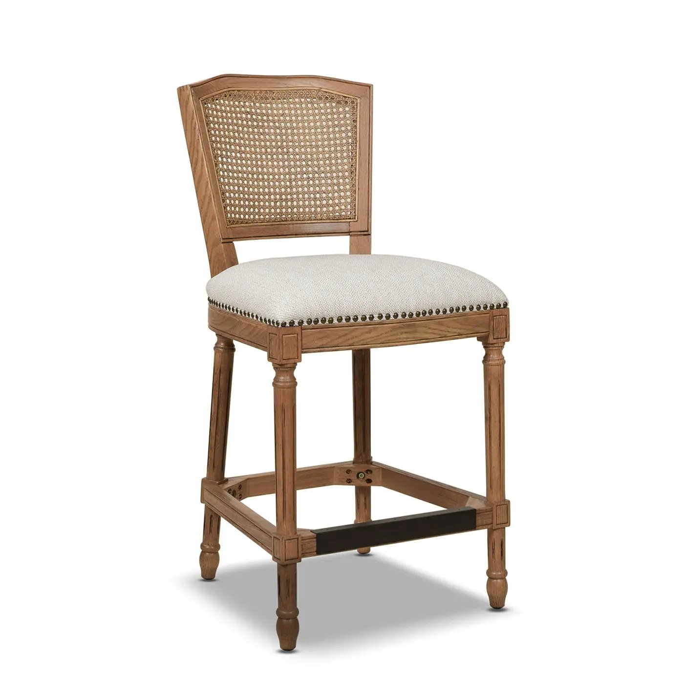 Triomphe - Rattan Wicker High Back Armless Counter Bar Stool by HouseOfZazla