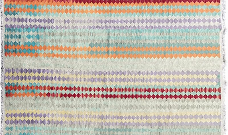 Colorful Kilim Rug 6x8 Multicolor Turkish Kilim Rug 6 x 8 Flat Weave Kilim Playful Anatolian Kilim Wool Kilim New Rug by Jewel Rugs