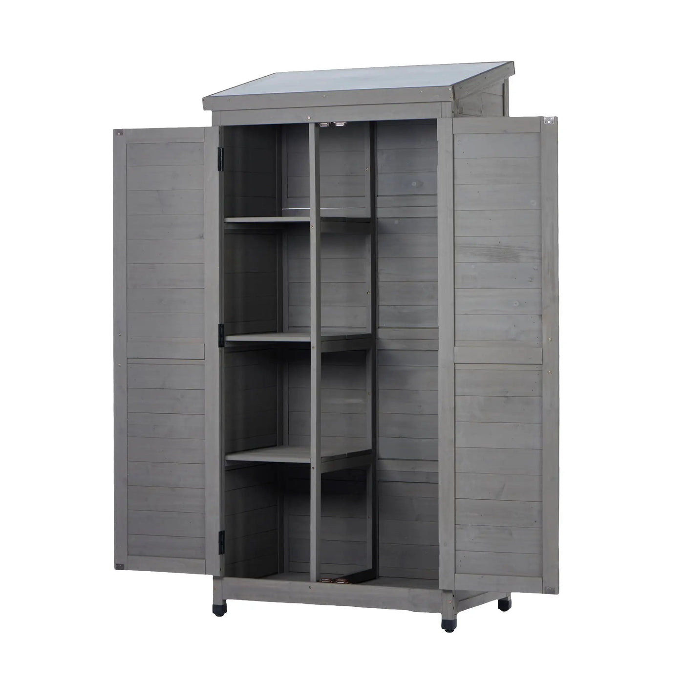 Outdoor Storage Shed With Vertical Tool Cabinet For Backyard by HouseOfZazla