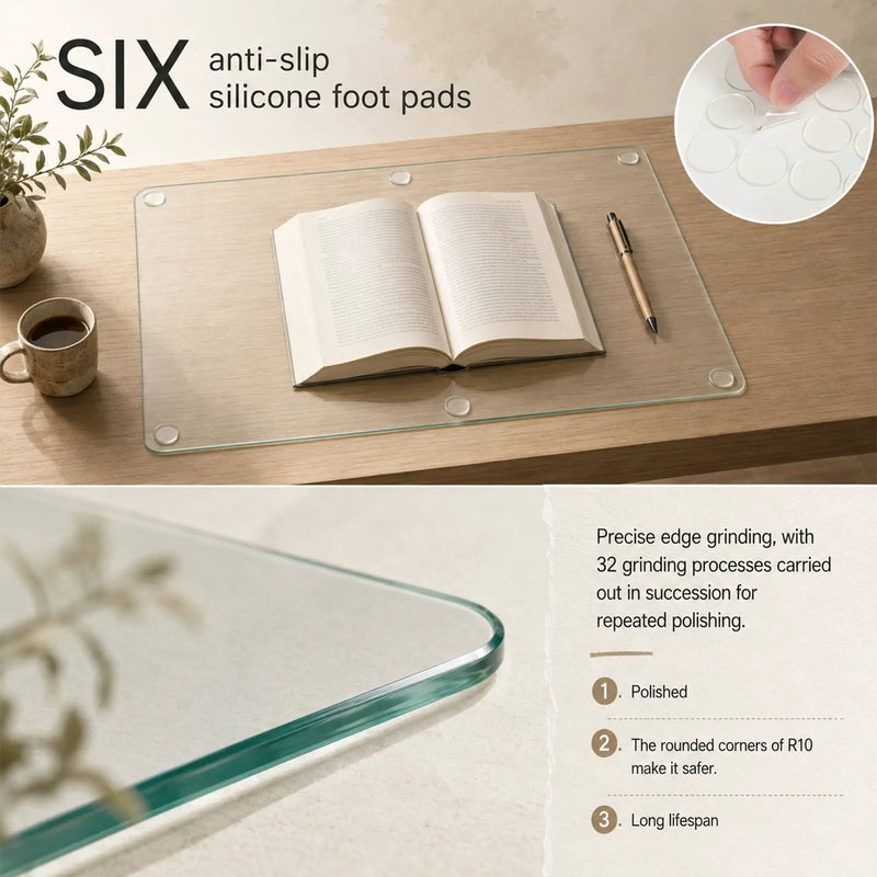 Clear Tempered Glass Table Mat - 20X32 Inch by HouseOfZazla