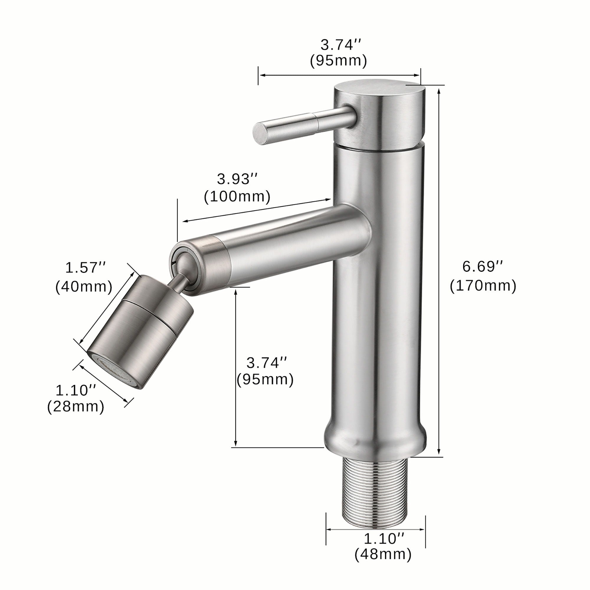 2 Mode Bathroom Faucet With 360 Degree Rotating Aerator For Sink by HouseOfZazla