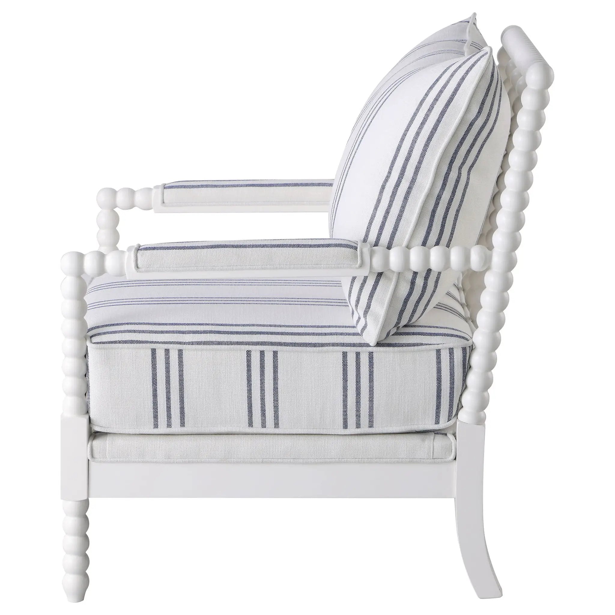 Blanchett Upholstered Bobbin Accent Chair White by Unique Piece Furniture