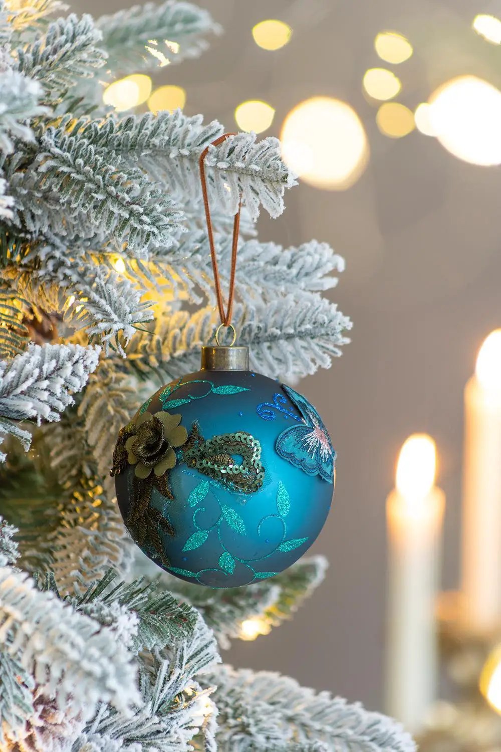 Christmas Ball Ornaments Glass Decorative Hanging Balls Light Blue by HouseOfZazla