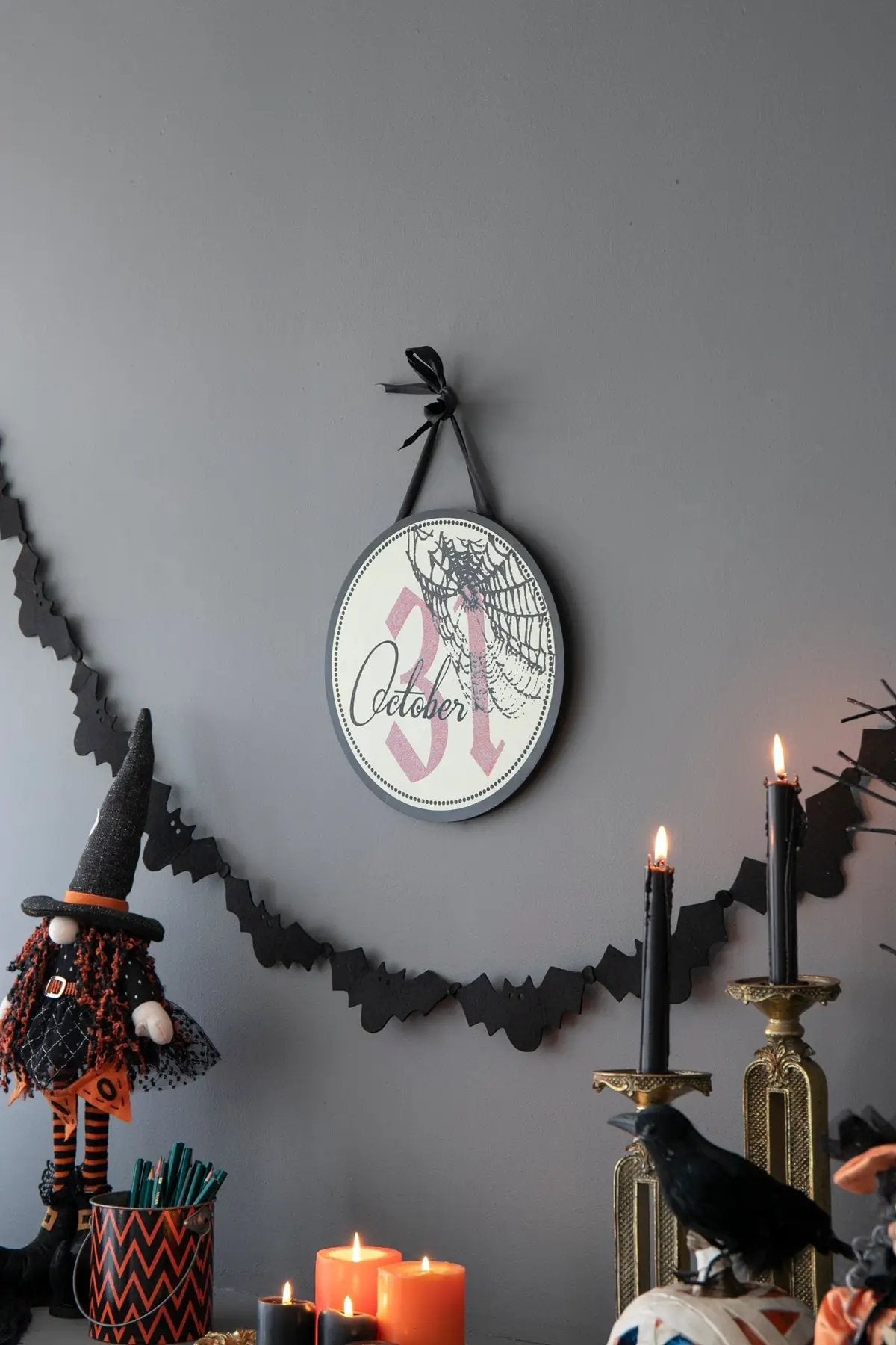 Set of 2, 12x12" Halloween Circle Sign by HouseOfZazla